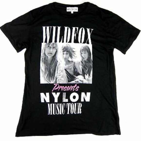 NEW Wildfox Nylon Music Tour Graphic Tee Band T Shirt XL - Picture 4 of 4